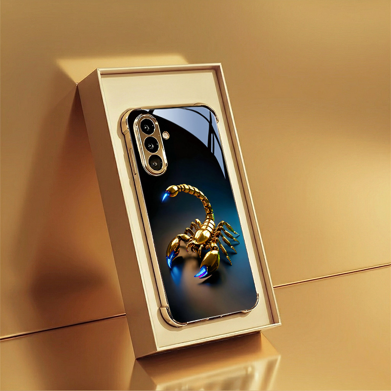 Blue-golden scorpion Tempered  - огляд і ціна Pc Case Tempered Glass