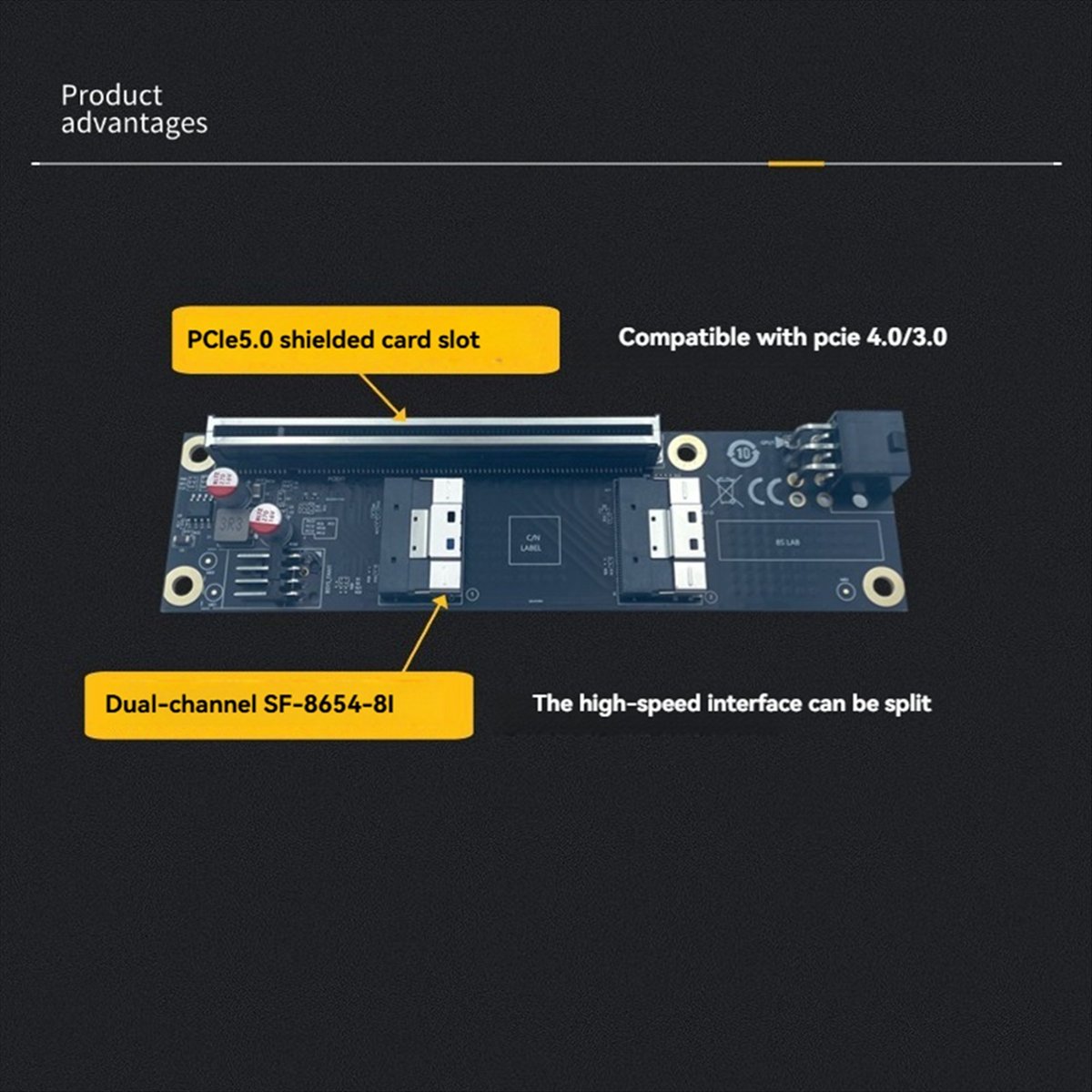 A10I 2 Port PCI-E 4.0 X16 to S - огляд і ціна Gpu Vertical Mount