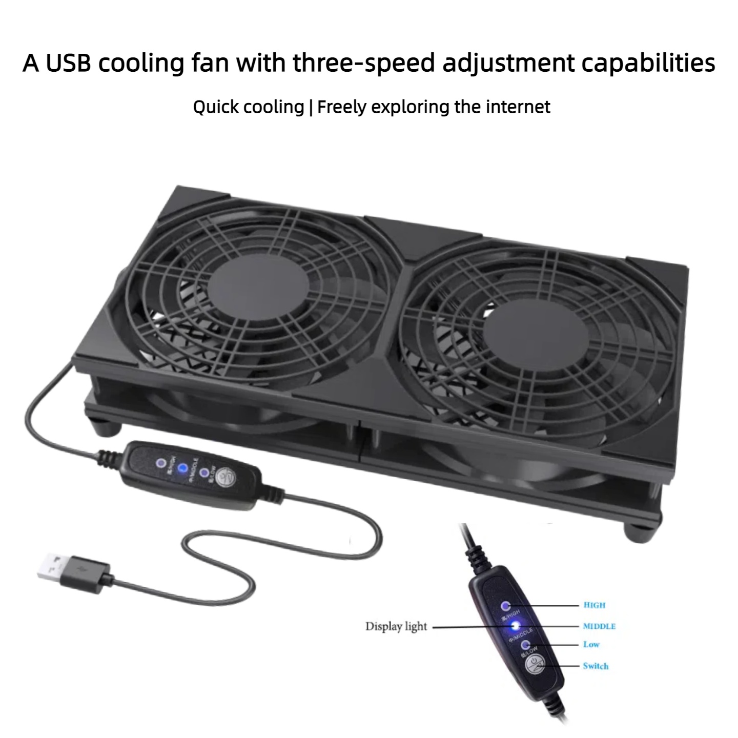 Dual USB Cooling Fan with 3-Sp - огляд і ціна No Rgb Gaming Pc