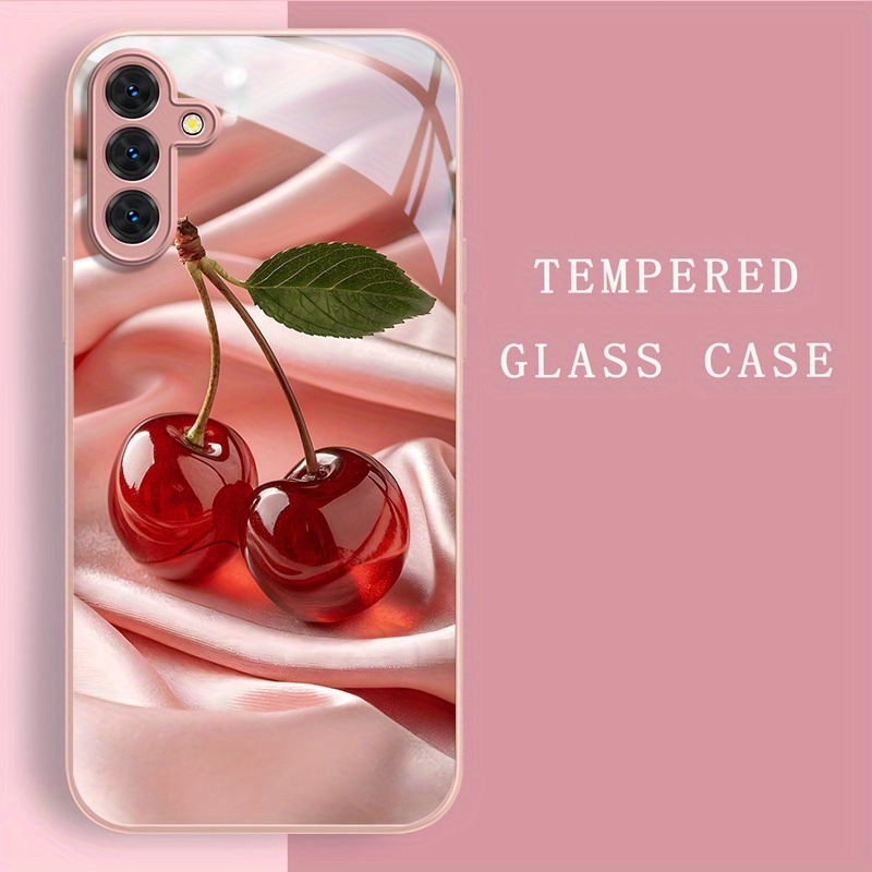 Simplified cherry patterned te - огляд і ціна Pc Case Tempered Glass