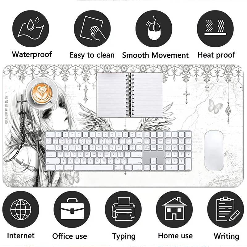 Leather Mousepad Black White A - огляд і ціна Pc Gaming Keyboard And Mouse